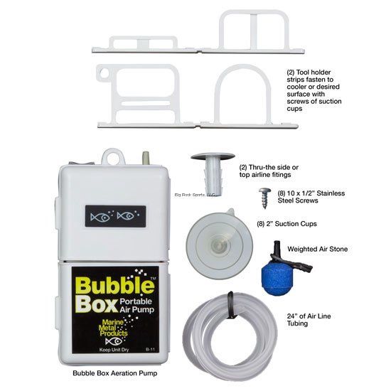 Marine Metal Bubble Box Live Well Kit with B-11 aerator and Tool Holder