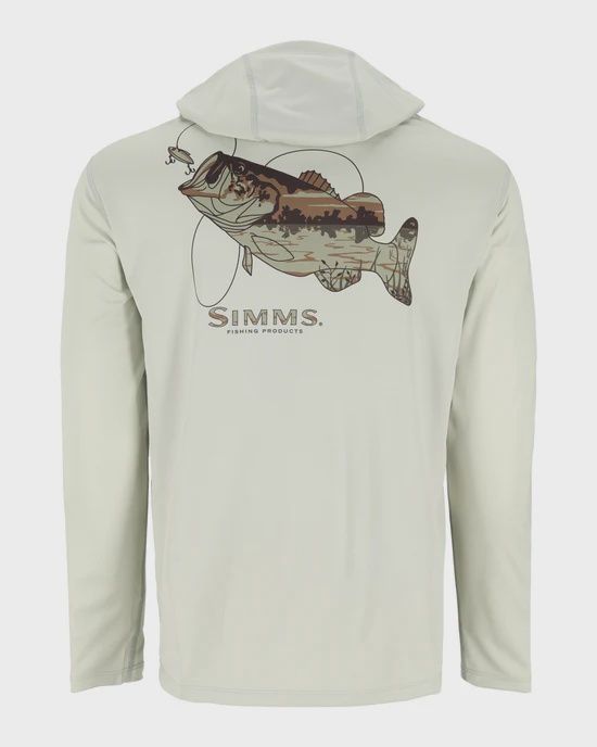 Simms Tech Hoody- Artist Series Sunshirt, Color: Aspen Bass, Size: Small