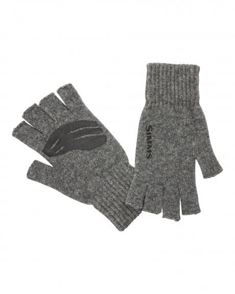 Simms Wool Half Finger Mitt Gloves Steel