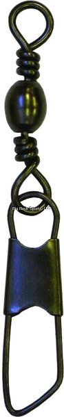 Eagle Claw Black Barrel Swivels with Safety Snap