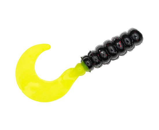 Strike King Mr. Crappie Grub, Color: Tuxedo Black, Size: 2 inch