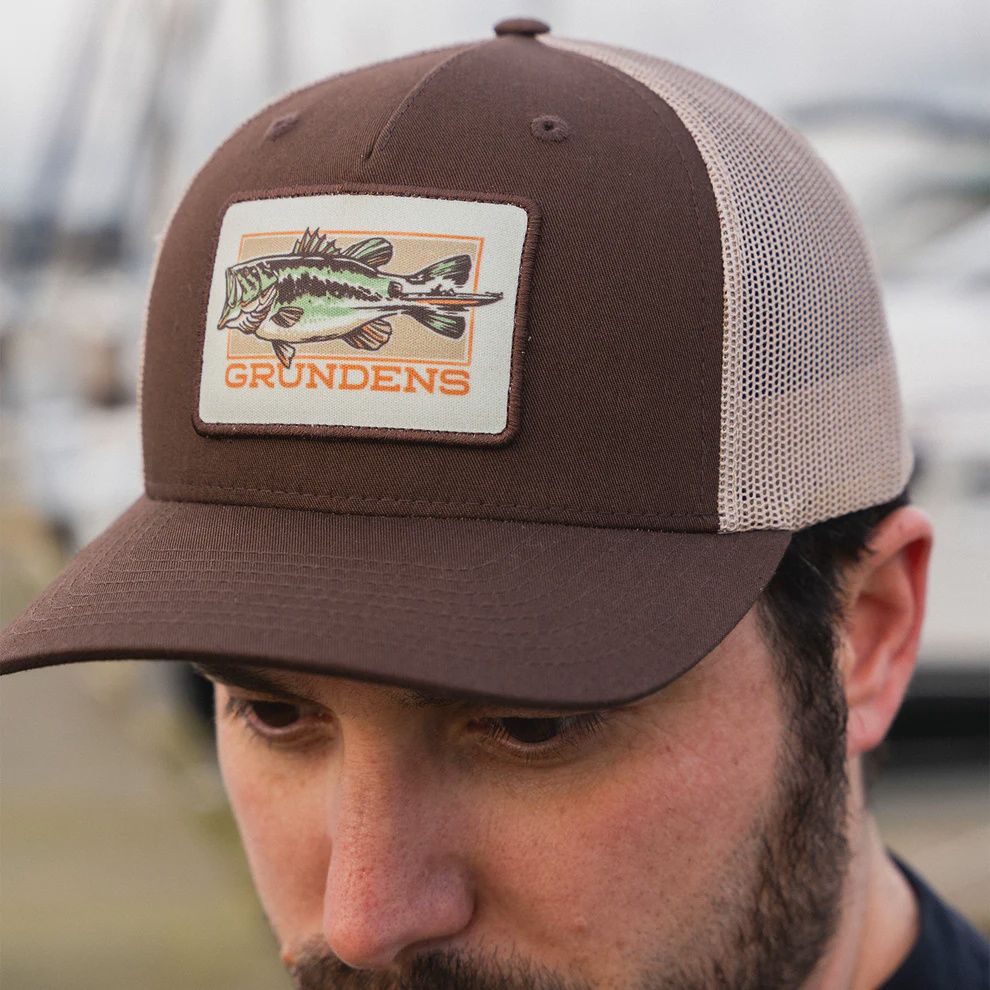 Grundens Off To The Races Trucker Hat, Color: Brown / Khaki