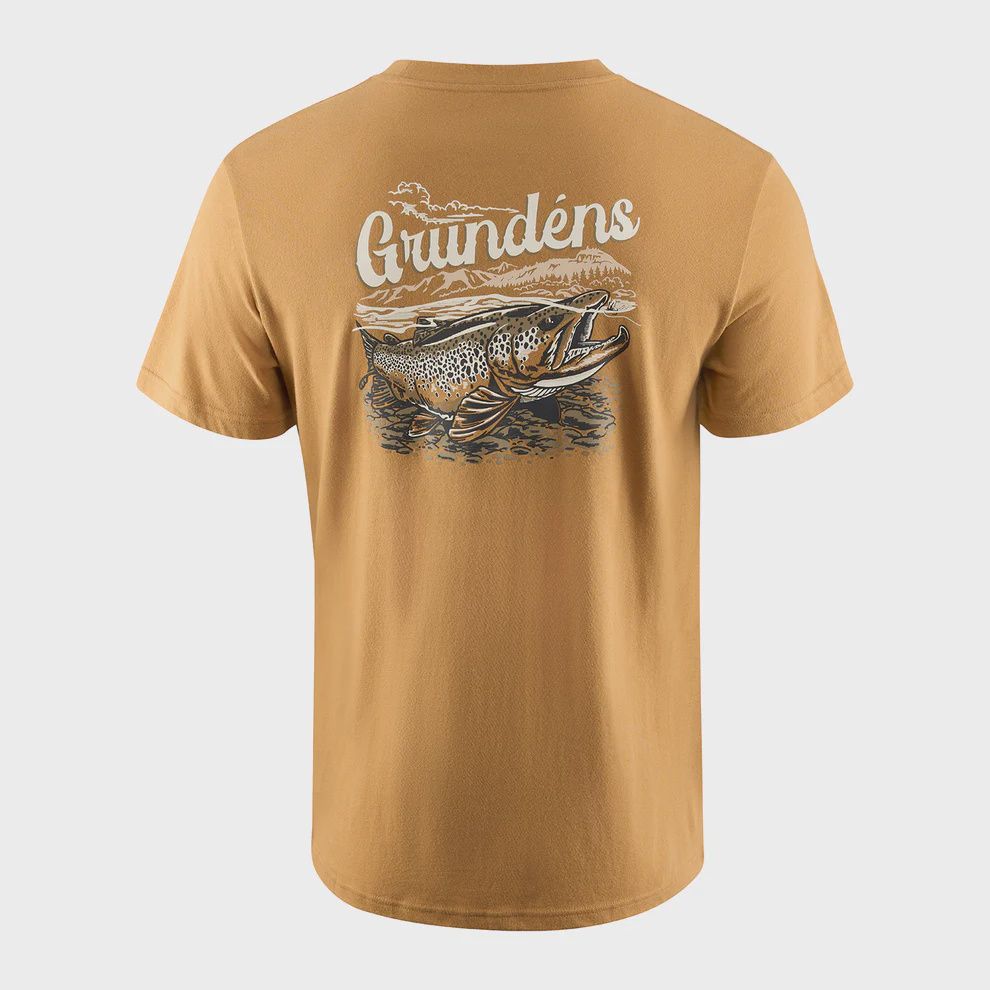 Grundens Leroy Brown T-Shirts, Color: Whiskey, Size: Small