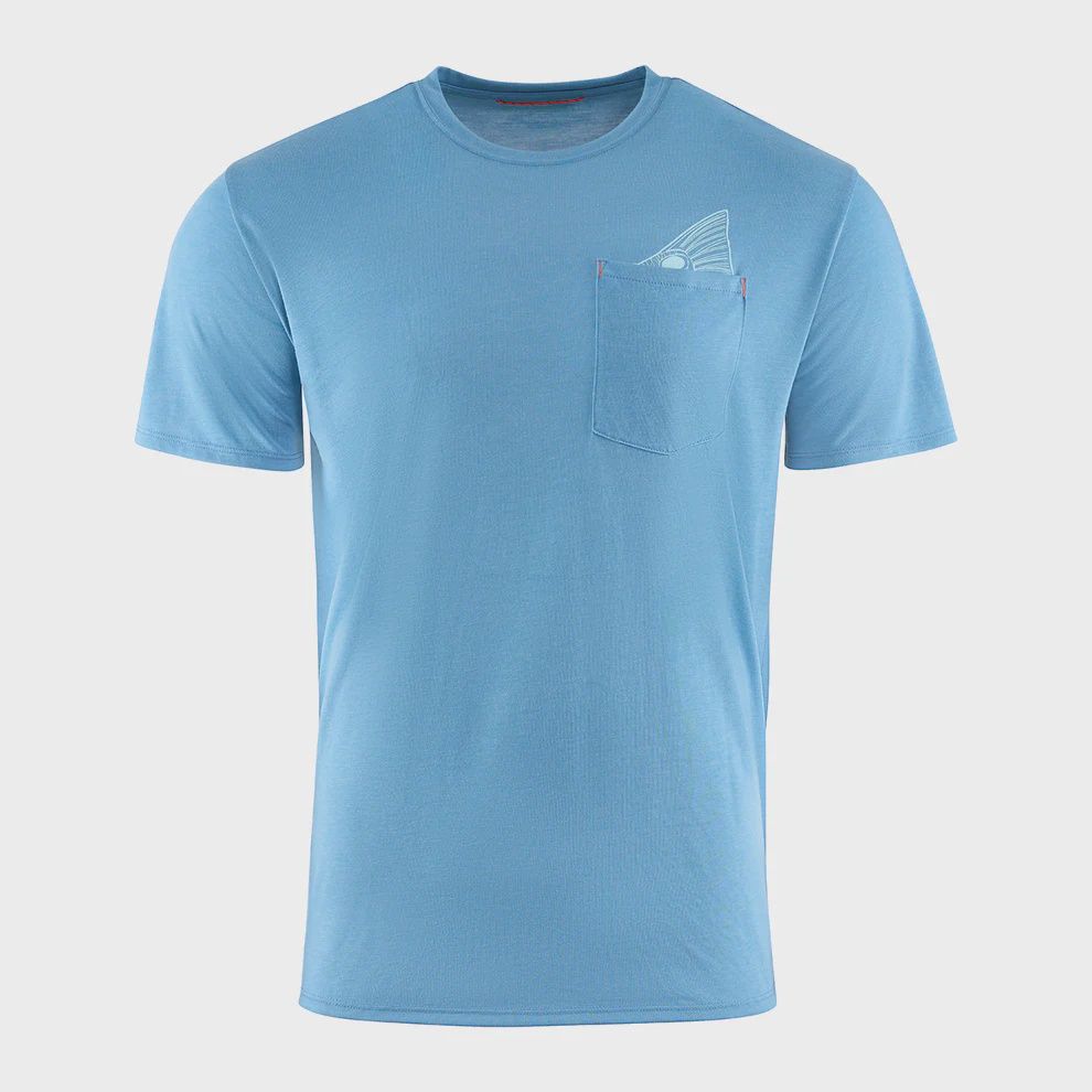 Grundens Species Pocket T-Shirts, Color: Captains Blue Heather, Size: Small