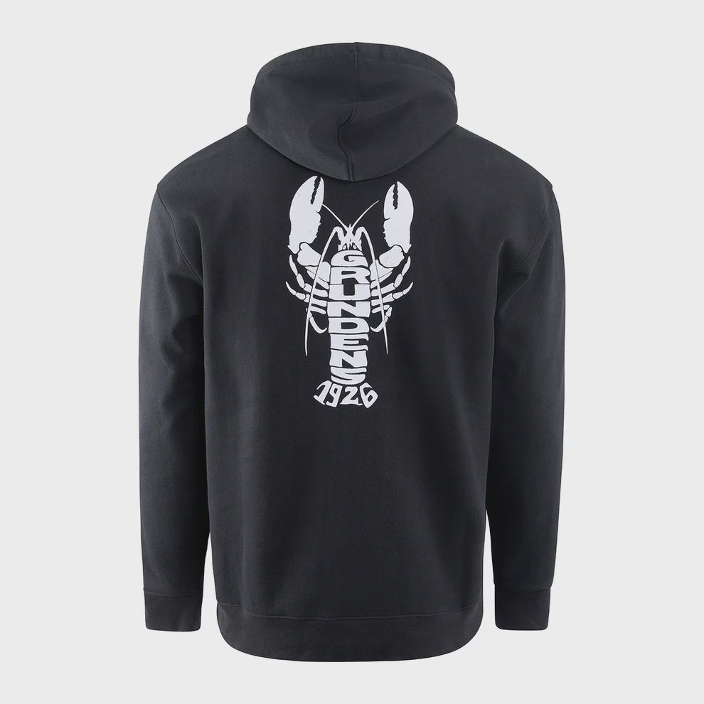 Grundens Lobster Eat Your Words Hoodie, Color: Black, Size: X-Large