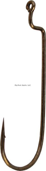 Gamakatsu Worm Offset Shank Round Bend Hooks, Color: Bronze, Size: 1/0