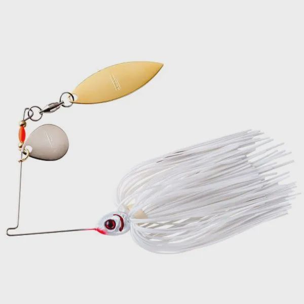 Booyah Tandem Blade Spinnerbait - Willow Blade, Color: Snow White, Size: 3/8 oz