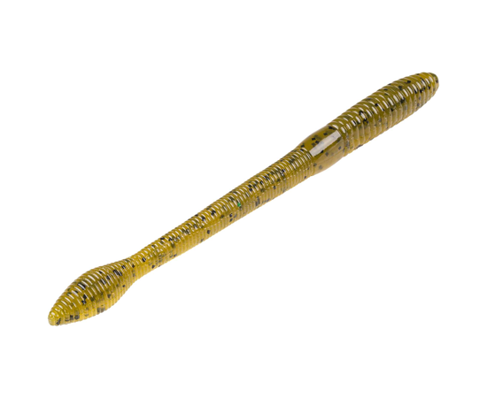 Strike King Fat Baby Finesse Worms, Color: Green Pumpkin, Size: 5"