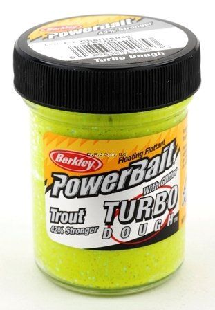 Berkley Powerbait Glitter Turbo Dough Trout Baits, Color: Chartreuse