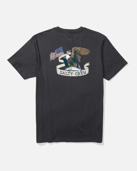 Salty Crew America Eagle T-Shirts, Color: Black, Size: Small