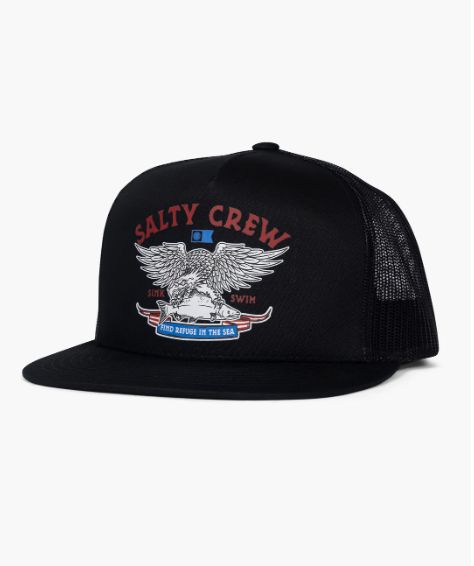 Salty Crew Fly Over Trucker Hat, Color: Black