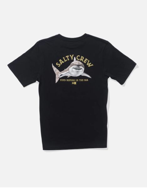 Salty Crew Lurking Boys T-Shirts, Color: Black, Size: Small