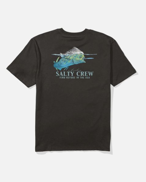 Salty Crew Mahi Surface Classic T-Shirt, Color: Black, Size: Small