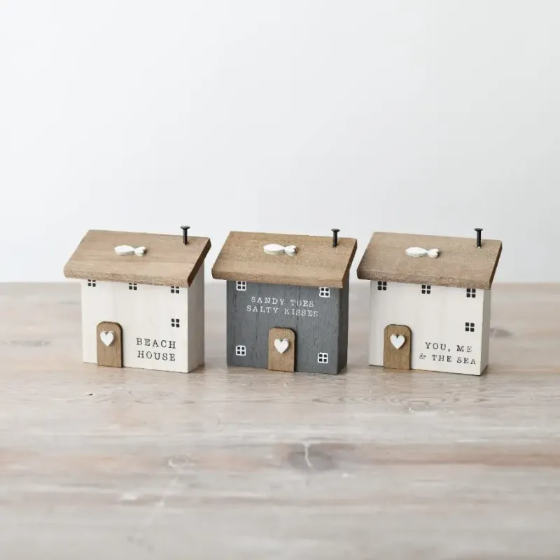 " Jij, ik &amp; de zee " Houten huisje, 9.5cm