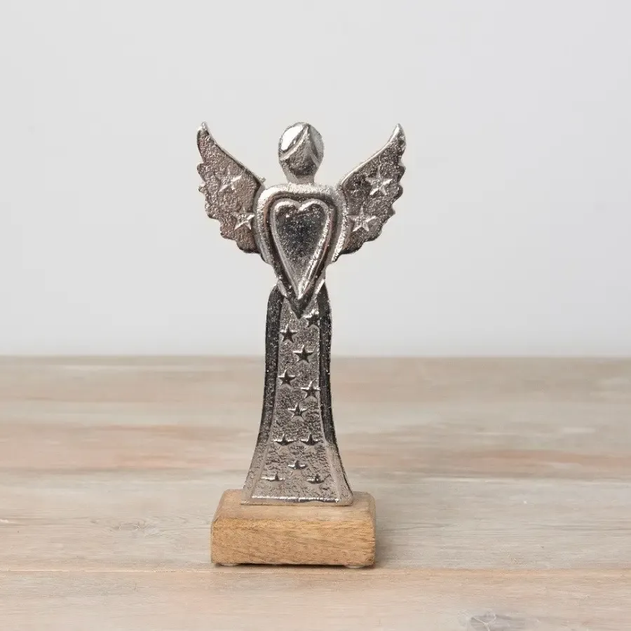 Zilveren engel ornament, 22cm
