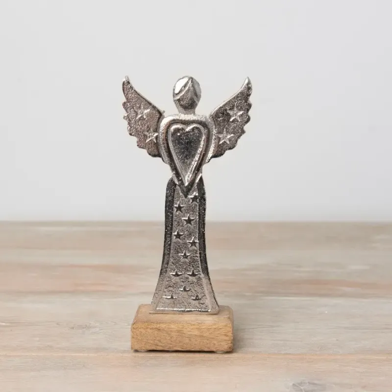 Zilveren engel ornament, 22cm