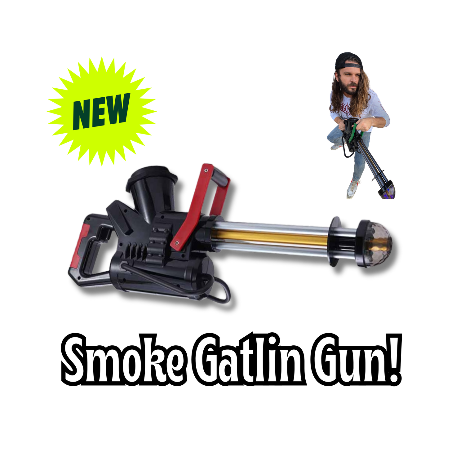 Rukioo® 2nd Gen. Nightclub Party Gatlin Machine Gun Smoke Thrower