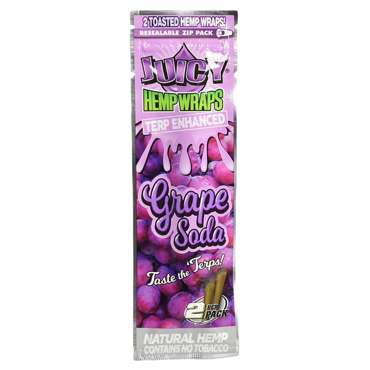 (2) JUICY HEMP WRAPS - Terp Enhanced -^, Flavor: Grape Soda