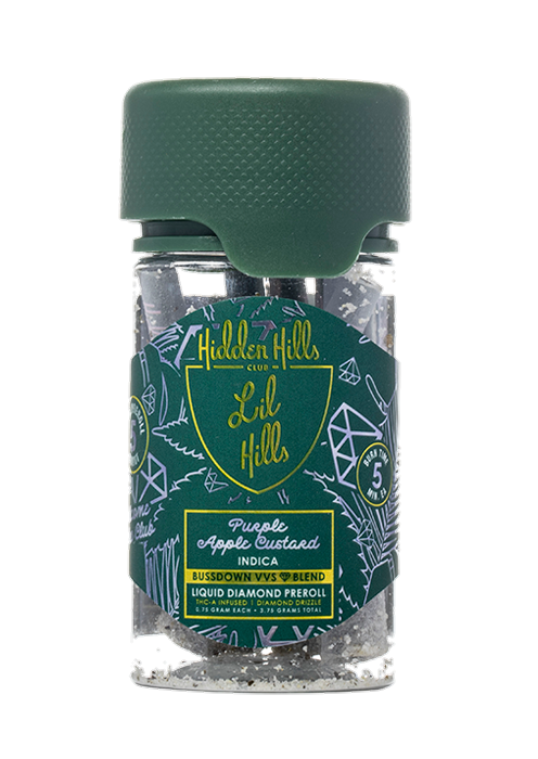 Hidden Hills Lil Hills Bussdown VVS Blend Liquid Diamond Pre Roll 3.75G, Flavor: Purple Apple Custard-Indica
