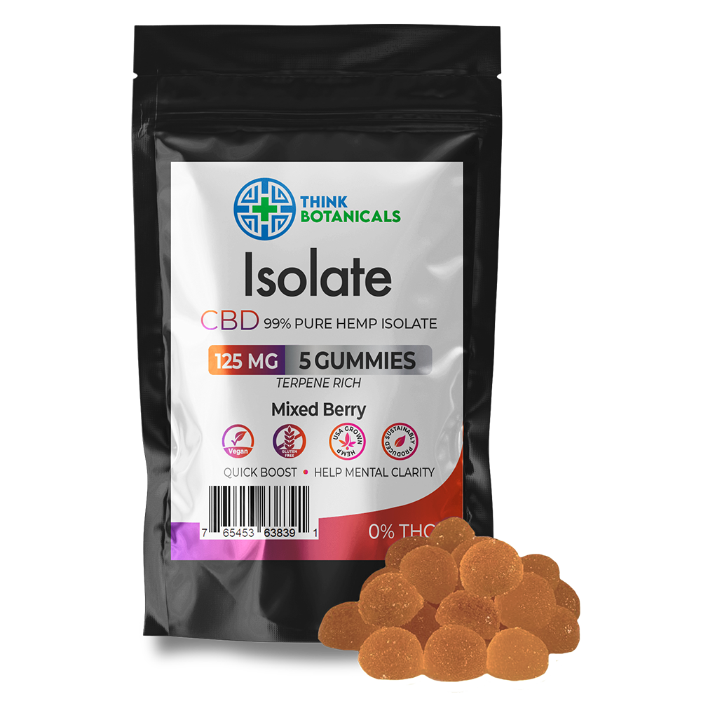 Think botanicals CBD gummies, Flavor: Mixed berry(isolate)