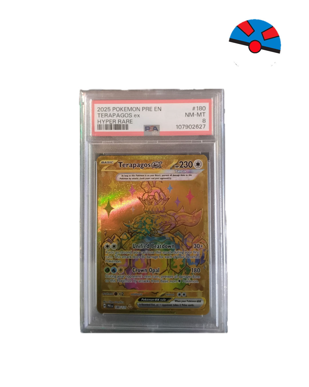 Pokemon (Psa Graded 8) Terapagos Ex#180/131 secret rare