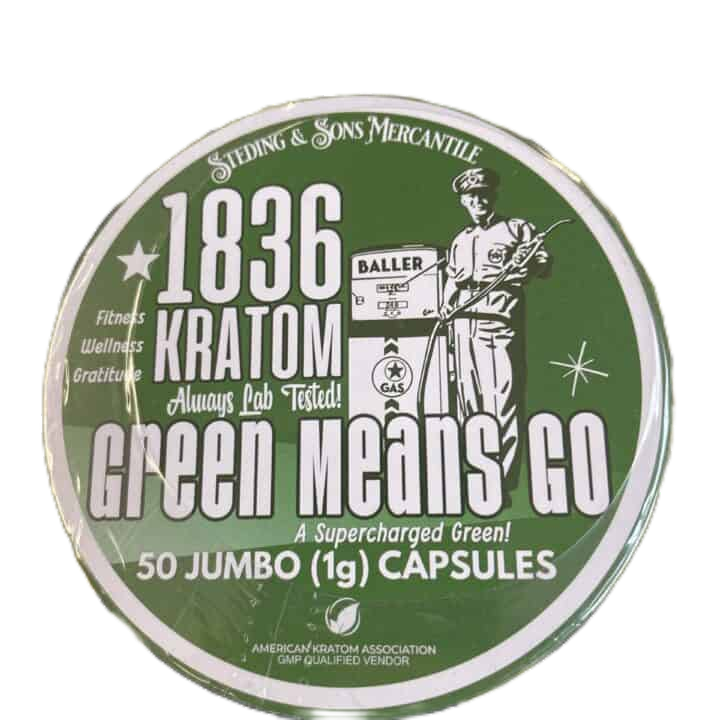 1836 Kratom Capsules- Green Means Go 50 Count