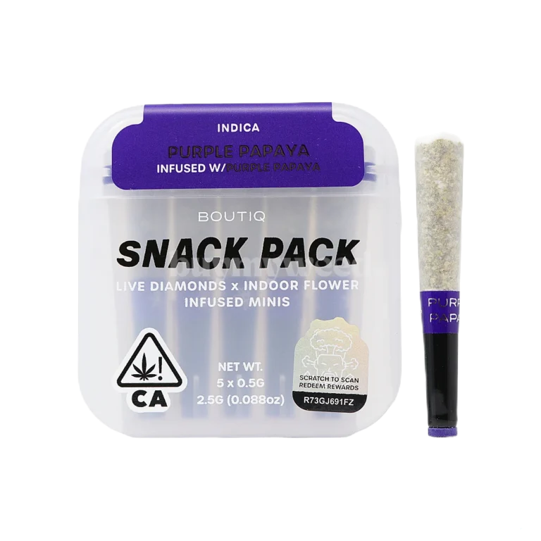 Boutiq Live Diamonds x Indoor Flower THCa Mini Prerolls, Flavor: Purple Papaya-Indica