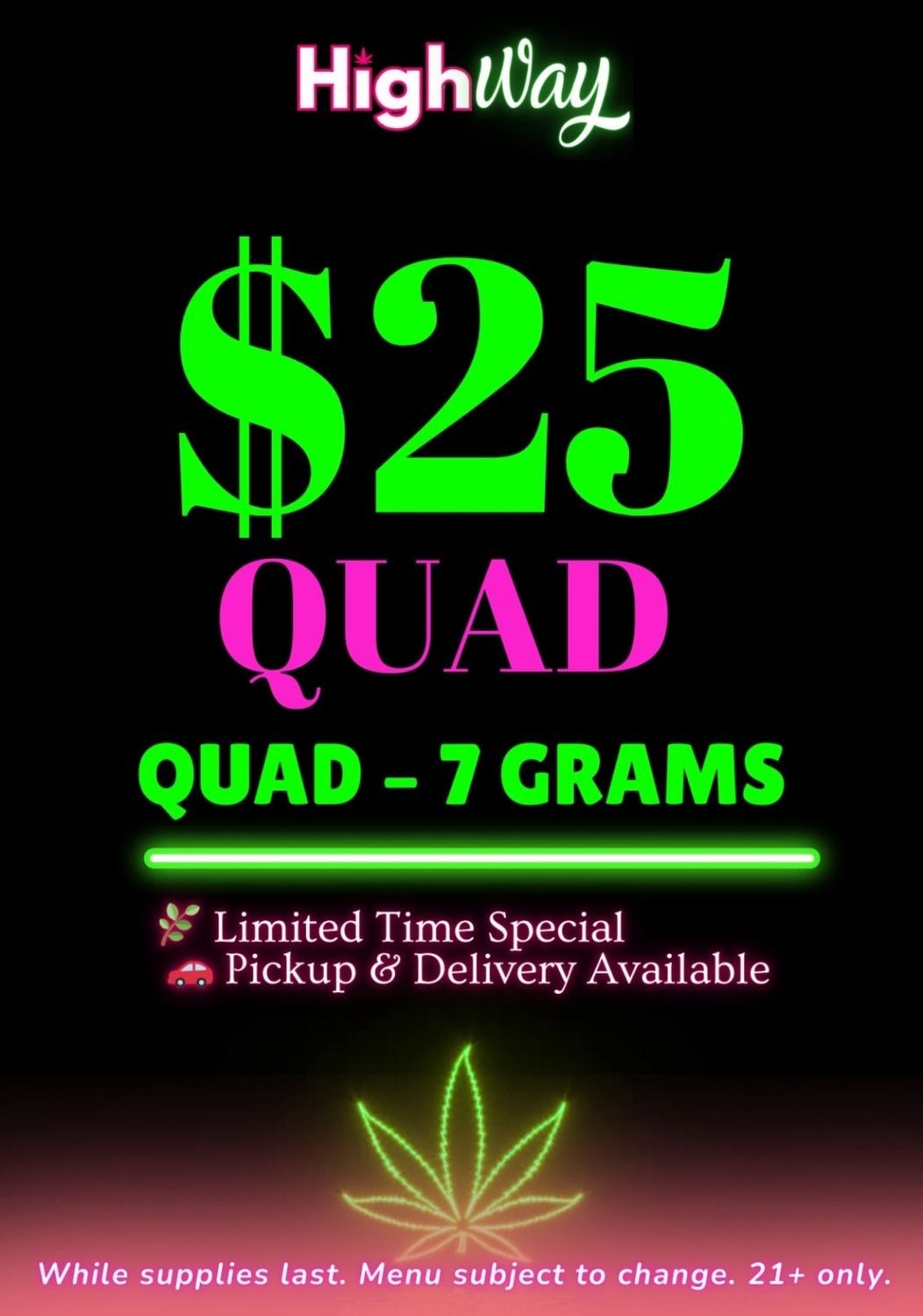 $25 Quad Special