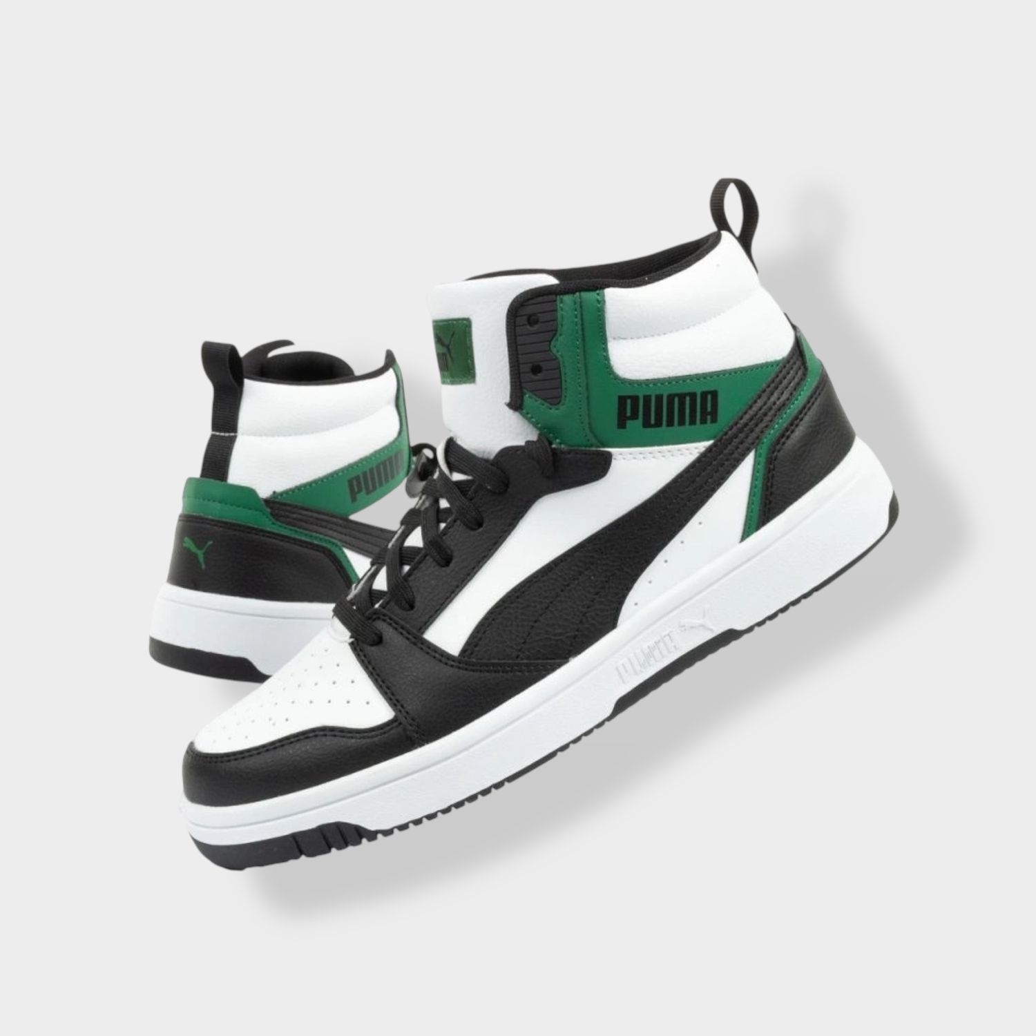 Puma Rebound V6 sneaker - Zwart/Wit - Leer zijaanzicht rechts