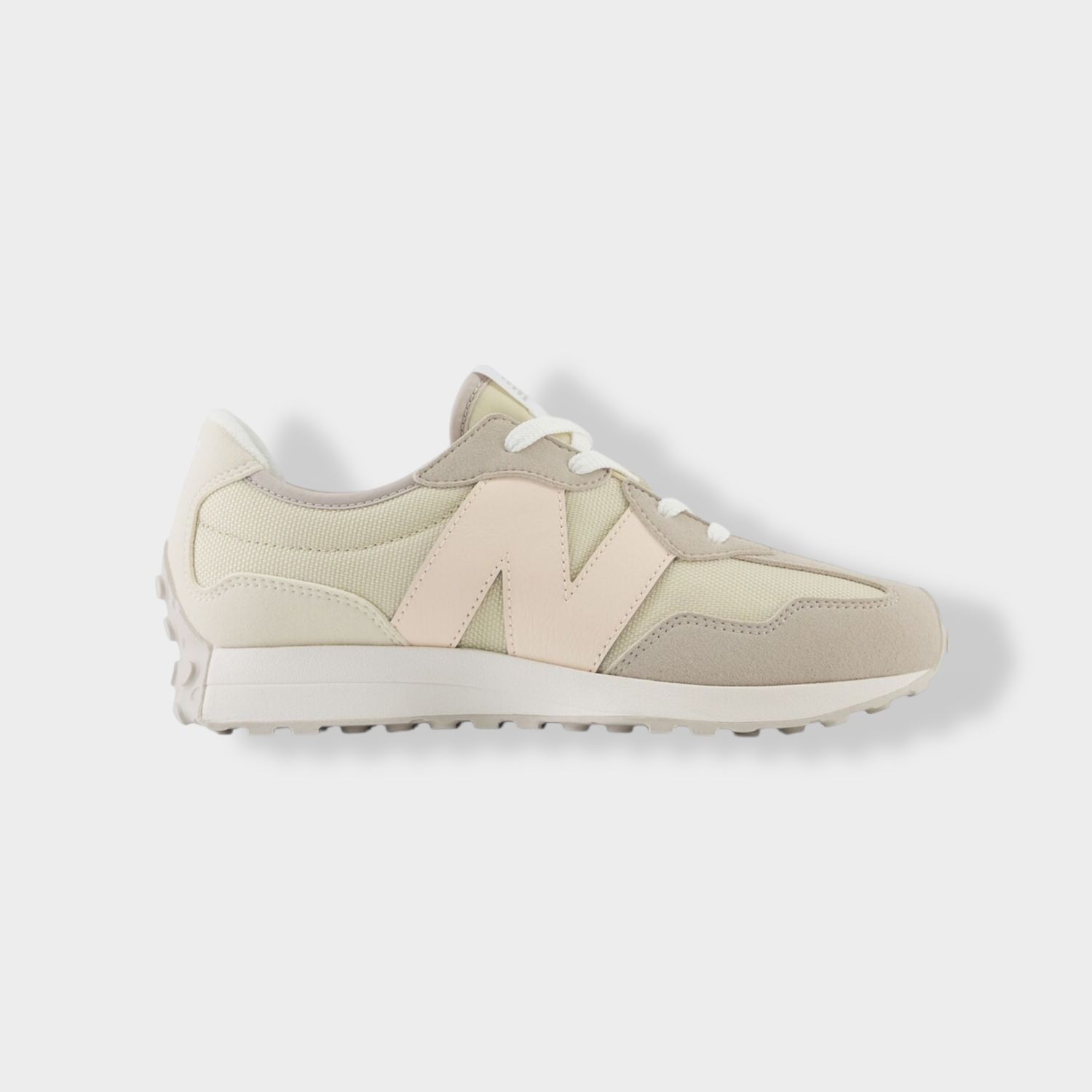 New Balance 327 sneaker - Beige - Suède zijaanzicht links
