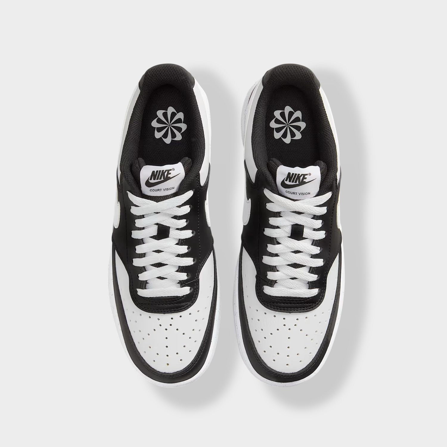 Nike Court Vision Low sneaker - Zwart/Wit - Leer bovenaanzicht