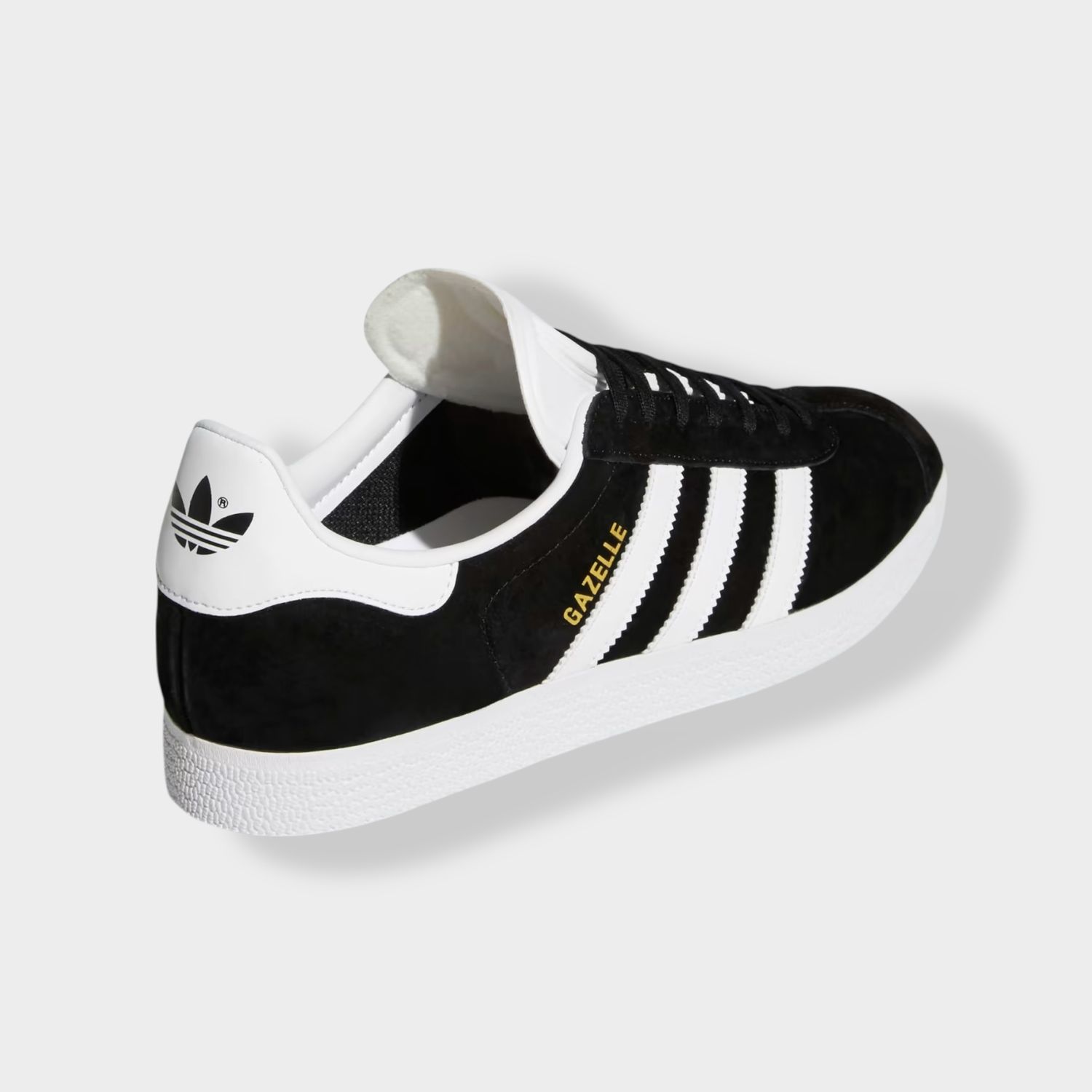 Adidas Gazelle sneaker - Zwart - Suède diagonaal achteraanzicht
