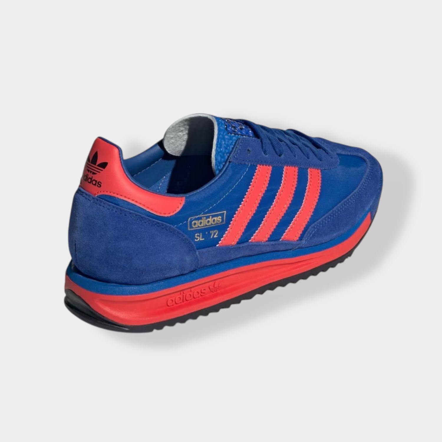 Adidas SL 72 sneaker - Blauw - Suède diagonaal achteraanzicht