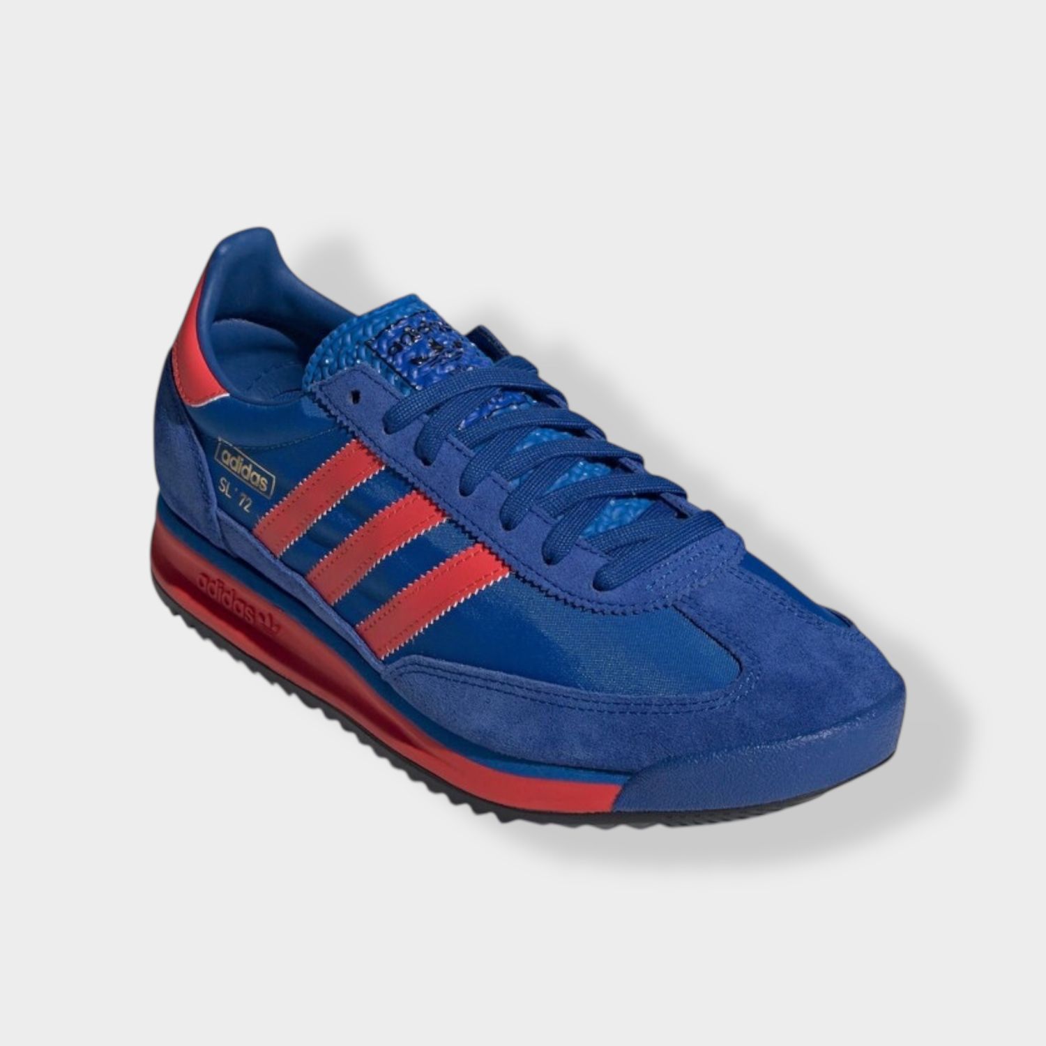 Adidas SL 72 sneaker - Blauw - Suède diagonaal zijaanzicht