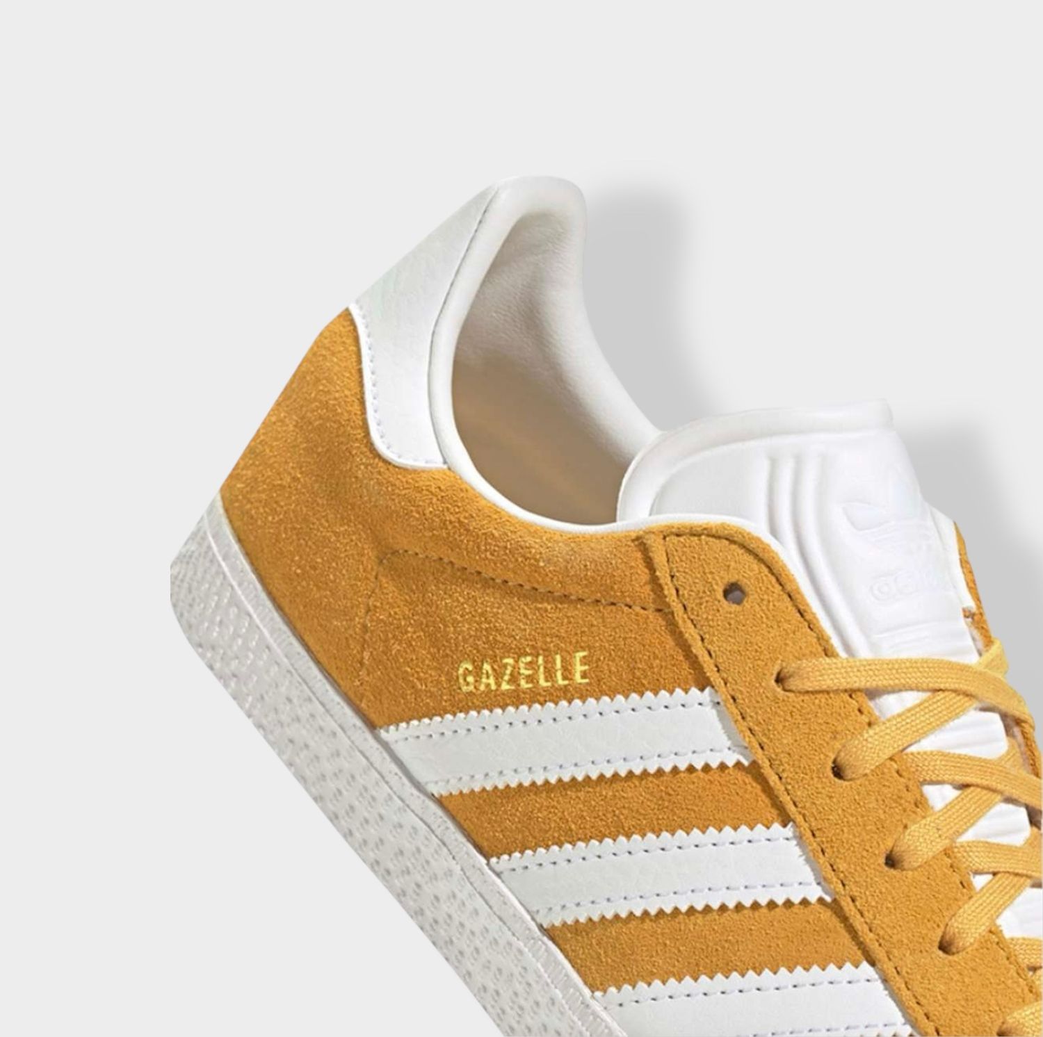 Adidas Gazelle sneaker - Geel - Suède hiel detail