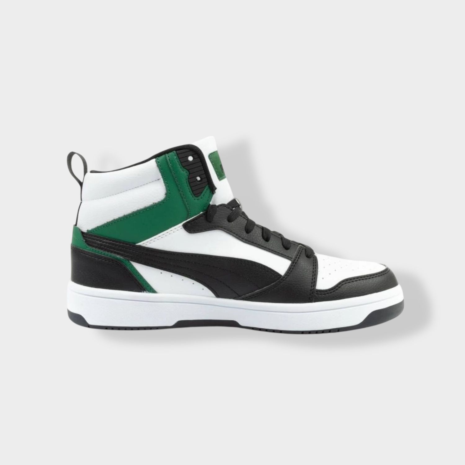 Puma Rebound V6 sneaker - Zwart/Wit - Leer zijaanzicht links
