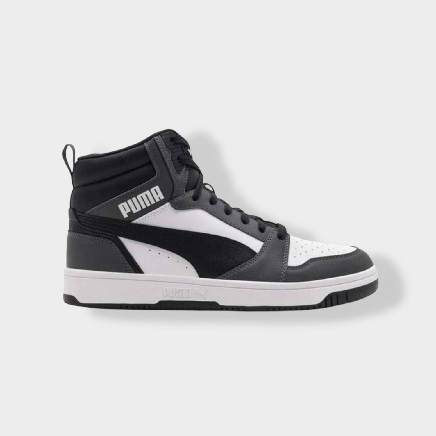 Puma Rebound V6 sneaker - Zwart/Wit - Leer zijaanzicht links