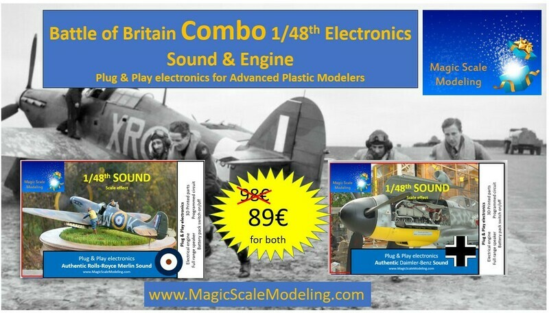 Combo Battle of Britain - 1/48th Daimler-Benz AND Rolls-Royce Merline engines - Electric engines &amp; Sound