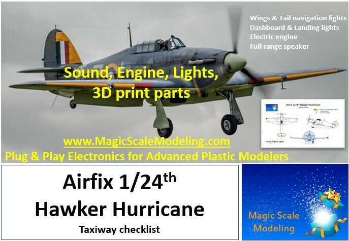 Hawker Hurricane - SOUND + Motors &amp; Lights set  - 1/24