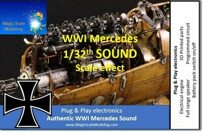 1/32th World War 1 Mercedes engine - Electric engine &amp; Sound