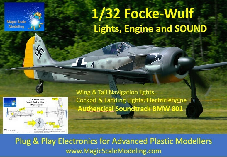 Focke-Wulf 190 - SOUND + Motors &amp; Lights set  - 1/32