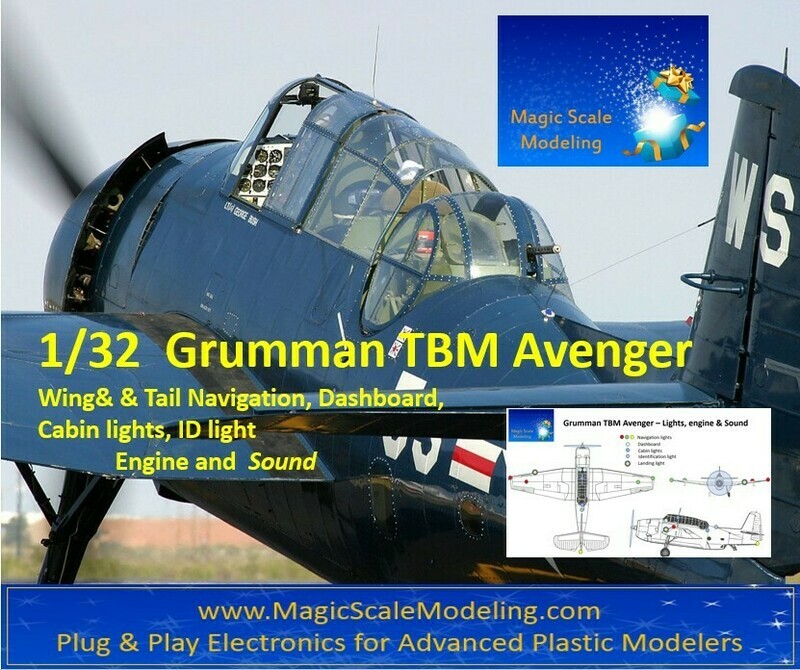 Grumman TBM Avenger - Electronics : Motors, Lights and Sound set  - 1/32