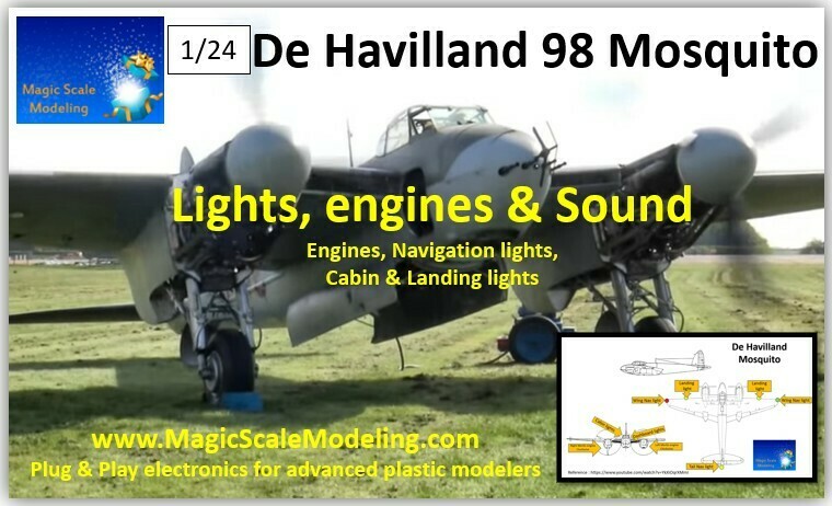 DH 98 Mosquito - Sound, Motors &amp; Lights set - Airfix 1/24 (Generation 3)