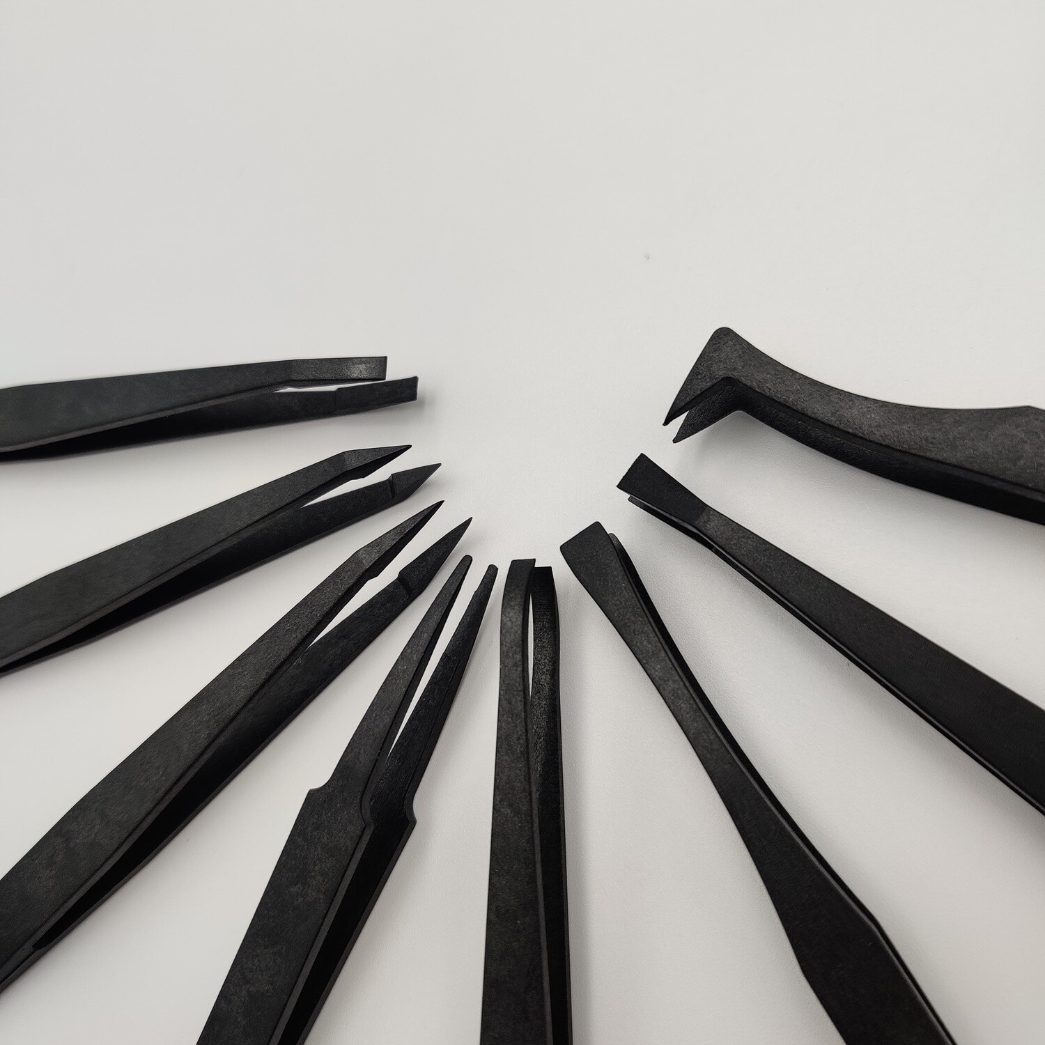 Tweezer - Set of 8 carbon antistatic tweezers