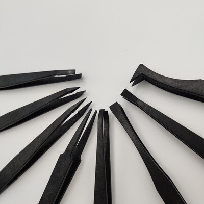Tweezer - Set of 8 carbon antistatic tweezers