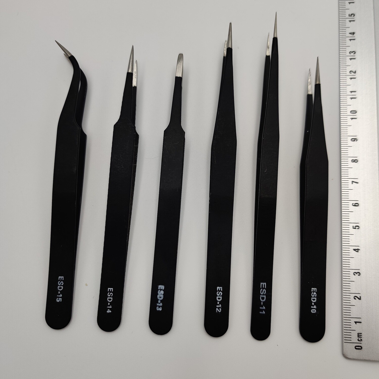 Tweezer - Set of 6 metal precision antistatic tweezers