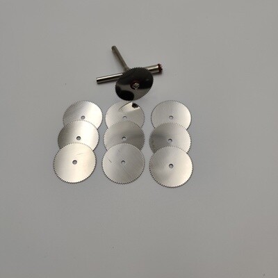Cutting disks - Set of 10 cutting serrated metal disks