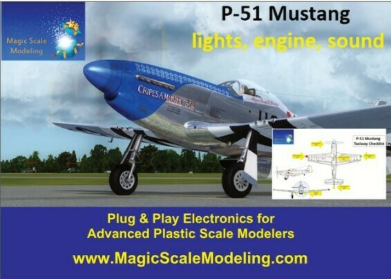 P-51 Mustang - Sound - Motors &amp; Lights set  - 1/32