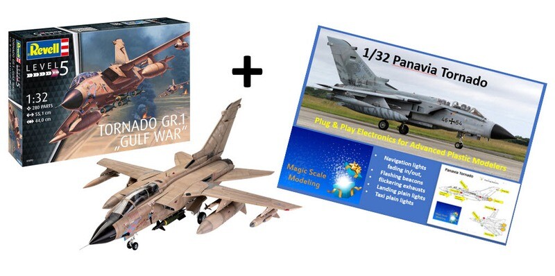 Combo Revell 1/32 Panavia Tornado + Plug and Play Electronic light set and sound