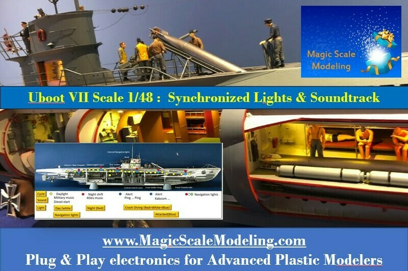 Uboat VII 1/48th Trumpeter - Generation 3 - Light &amp; Sound electronic set